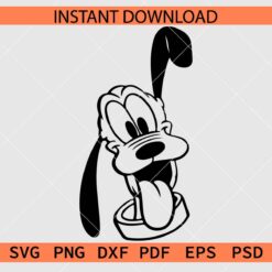 Pluto Dog Head Coloring Page Décor SVG, Pluto Dog Head Outline SVG
