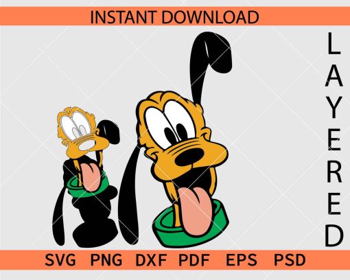 Pluto Dog Head layered Vector SVG