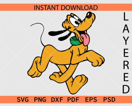 Pluto Running SVG, Pluto Dog Running Décor SVG