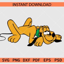 Pluto Sleeping Clip Art SVG, Sleeping Pluto Dog Décor SVG