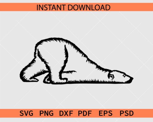 Polar Bear Coloring Page SVG