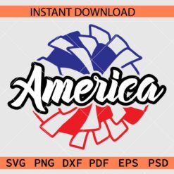 Pom Pom America SVG, Patriotic Pom Pom Clipart SVG