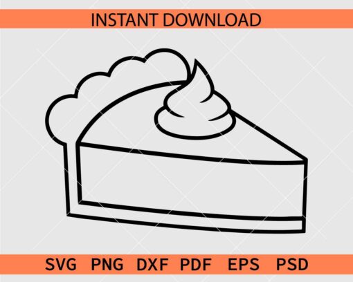 Pumpkin Pie Sketch SVG, Pumpkin Pie Outline SVG