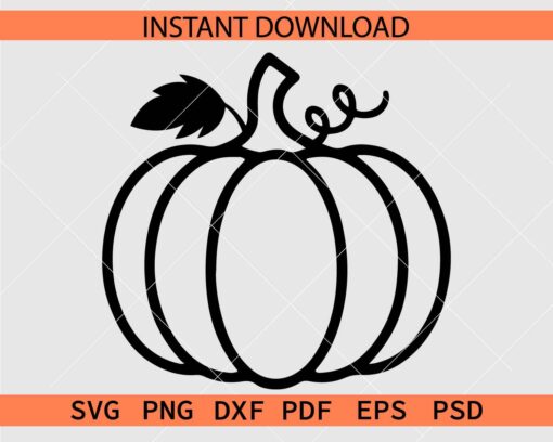 Pumpkin Sketch SVG, Pumpkin Coloring Page SVG
