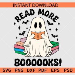 Read More Boooooks Ghost SVG, Halloween Ghost Reading Book SVG