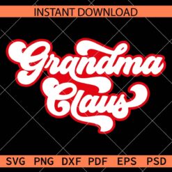 Retro Grandma Claus SVG, Grandma Claus Vector SVG