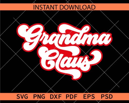 Retro Grandma Claus SVG, Grandma Claus Vector SVG