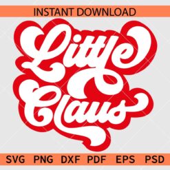 Retro Little Claus Illustration SVG, Little Claus Silhouette SVG