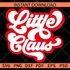Retro Little Claus Illustration SVG, Little Claus Silhouette SVG