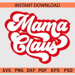 Retro Mama Claus Stencil SVG, Mama Claus Vector SVG