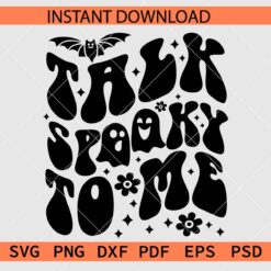 Retro Talk Spooky to me Vector SVG, Talk Spooky to me  Ghost Clipart SVG
