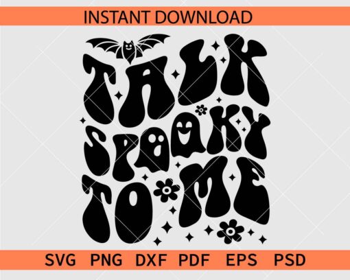 Retro Talk Spooky to me Vector SVG, Talk Spooky to me  Ghost Clipart SVG