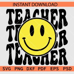 Retro teacher smile Vector SVG, Stacked teacher smile Clipart SVG