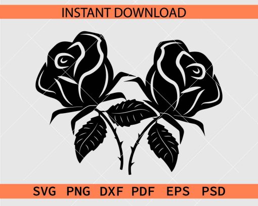 Rose Flowers Vector SVG, Rose Flowers Silhouette SVG
