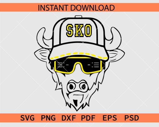 SKO Buffalo Décor SVG, SKO Buffalo Skull Illustration SVG