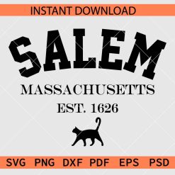 Salem Massachusetts Est 1626 Cat Vector SVG
