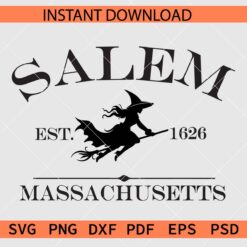 Salem Massachusetts Est 1626 Witch SVG