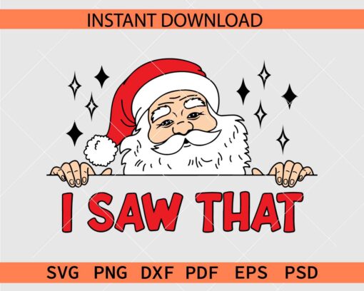 Santa Claus Peeking I saw that Clipart SVG