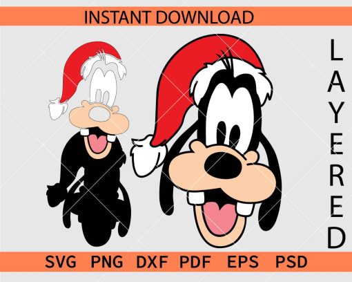 Santa Goofy Vector SVG, Christmas Goofy Head Décor SVG