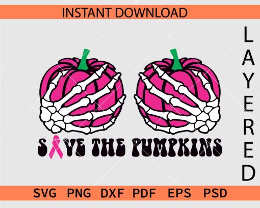 Save the pumpkins Skeleton Hands Vector SVG