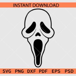 Scream Face Vector SVG, Halloween Face scream Décor SVG