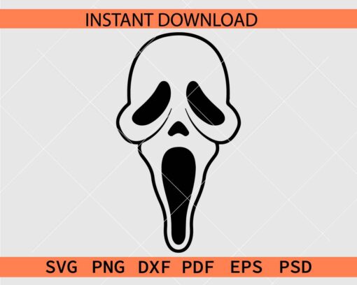 Scream Face Vector SVG, Halloween Face scream Décor SVG