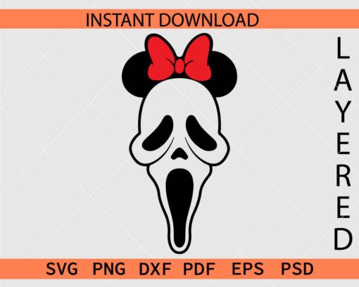 Screaming Minnie Ghost Silhouette SVG