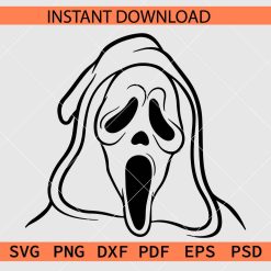 Screaming ghost outline Vector SVG