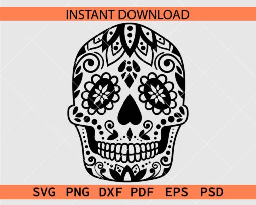 Skull Mandala SVG, Zentangle Skull Clip Art SVG