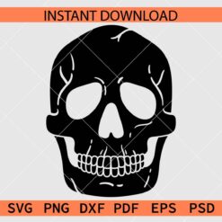 Skull Silhouette Silhouette SVG, Halloween Skull Silhouette SVG