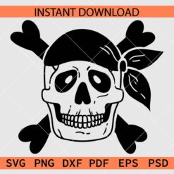 Skull with headband Crossbones Vector SVG