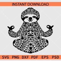 Sloth Mandala SVG, Zentangle Sloth Clip Art SVG