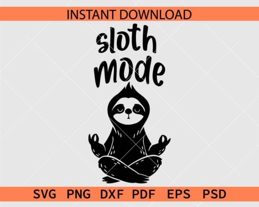 Sloth Mode Sitting Sloth SVG, Sitting Sloth Mode Clip Art SVG