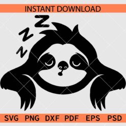 Sloth z z z SVG, Sleeping Sloth Silhouette SVG