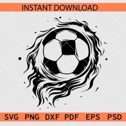 Soccer Ball Flames Moving Vector SVG
