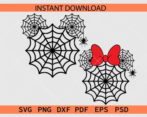 Spider web Mickey Minnie Bundle SVG, Mickey Minnie Mouse Spider Web SVG Bundle