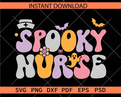  Spooky Nurse Décor SVG, Halloween Spooky Nurse Stencil SVG