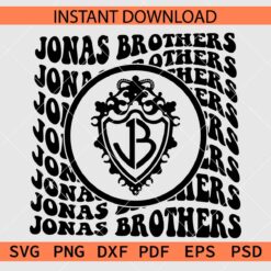 Stacked Jonas Brothers logo SVG, Jonas Brothers retro wavy text Stacked SVG