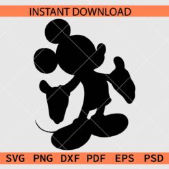 Standing Mickey Mouse Silhouette SVG, Disney Standing Silhouette SVG