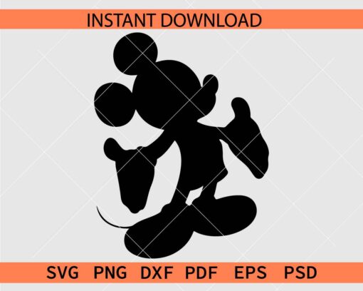 Standing Mickey Mouse Silhouette SVG, Disney Standing Silhouette SVG