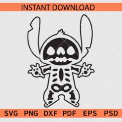 Stitch Skeleton Vector SVG, Halloween Stitch Clipart SVG