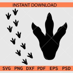 T-Rex Footprint Silhouette SVG, Dinosaur Footprint Trail Silhouette SVG