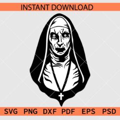 The Nun Vector SVG, Halloween Nun Face Silhouette SVG