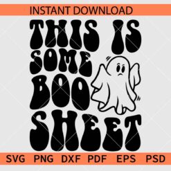 This is some boo sheet retro wavy text ghost Décor SVG