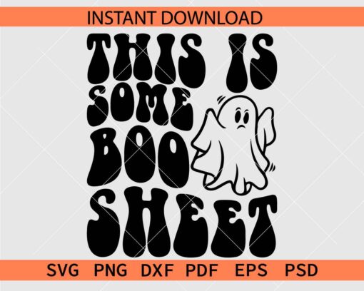 This is some boo sheet retro wavy text ghost Décor SVG