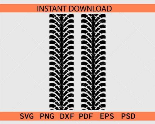Tire Track SVG, Tire Track Drawing SVG, 2 Tire Track Silhouette SVG