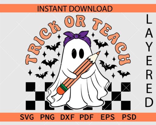 Trick or teach Ghost layered SVG
