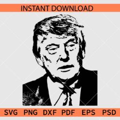 Trump portrait Décor SVG, Distressed Trump Portrait Clipart SVG
