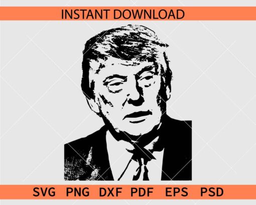 Trump portrait Décor SVG, Distressed Trump Portrait Clipart SVG