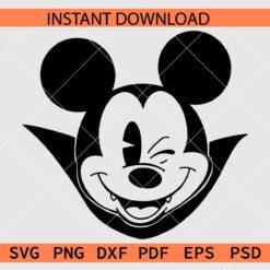 Vampire Winky Mickey SVG, Winking Vampire Mickey SVG